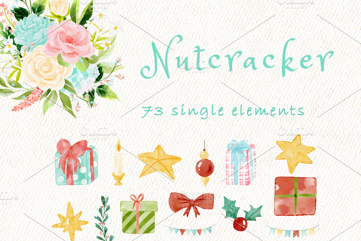 Nutcracker Christmas clipart, a Decorative Illustration by heyiamalice (Photo 7 of 13)
