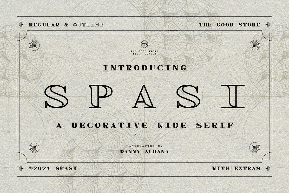 Spasi Decorative Wide Serif + Extras, a Serif Font by The Good Store (Photo 1 of 10)