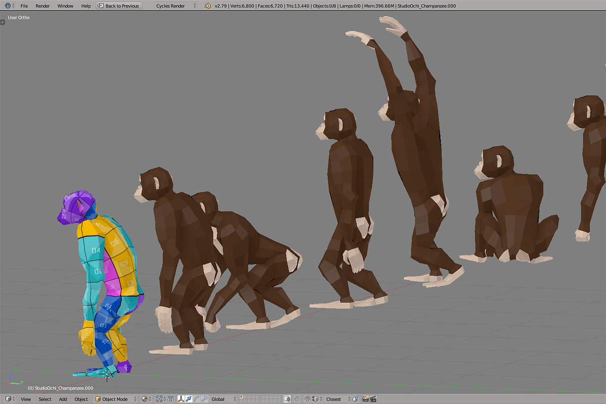 Chimpanzee, an Animal 3D Model by Studio Ochi (Photo 10 of 10)