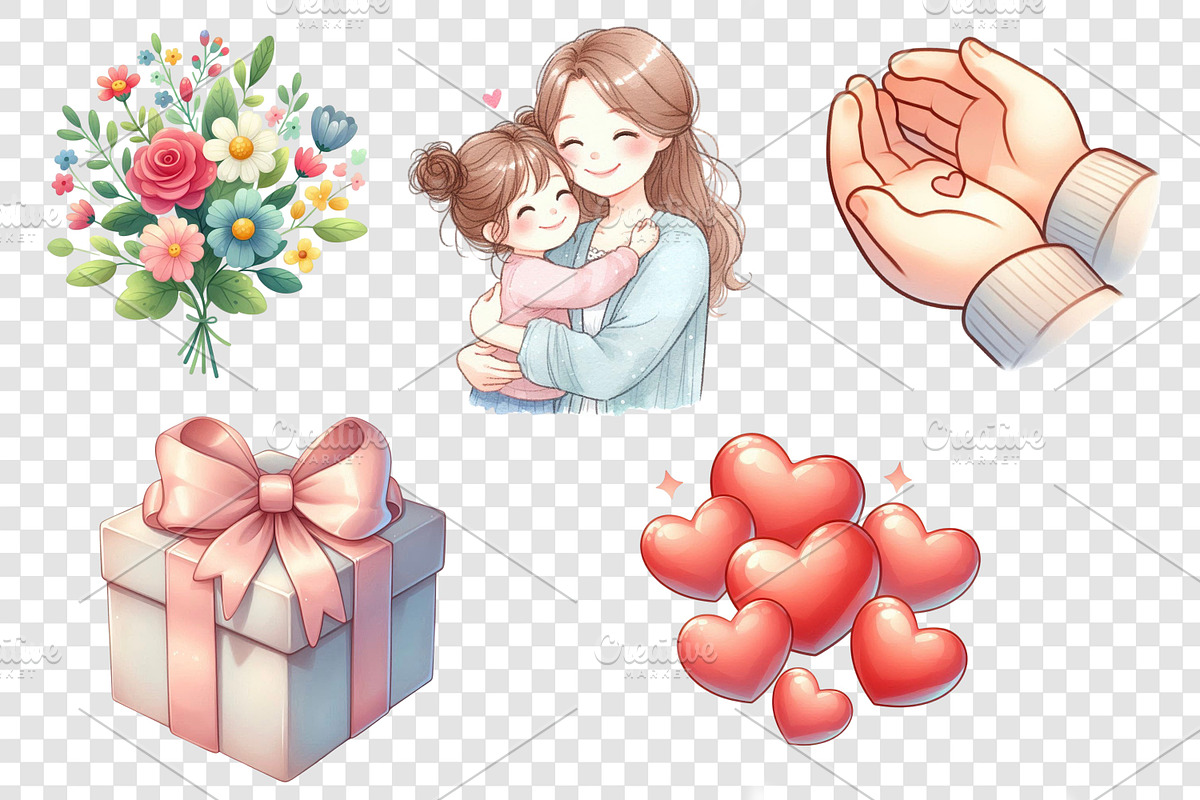 Mother’s Day PNG Clip Art set, an Object Graphic by LoLoArt (Photo 3 of 3)