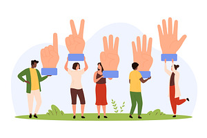 Counting Giant Fingers Hands, a Person Illustration by Flashvector