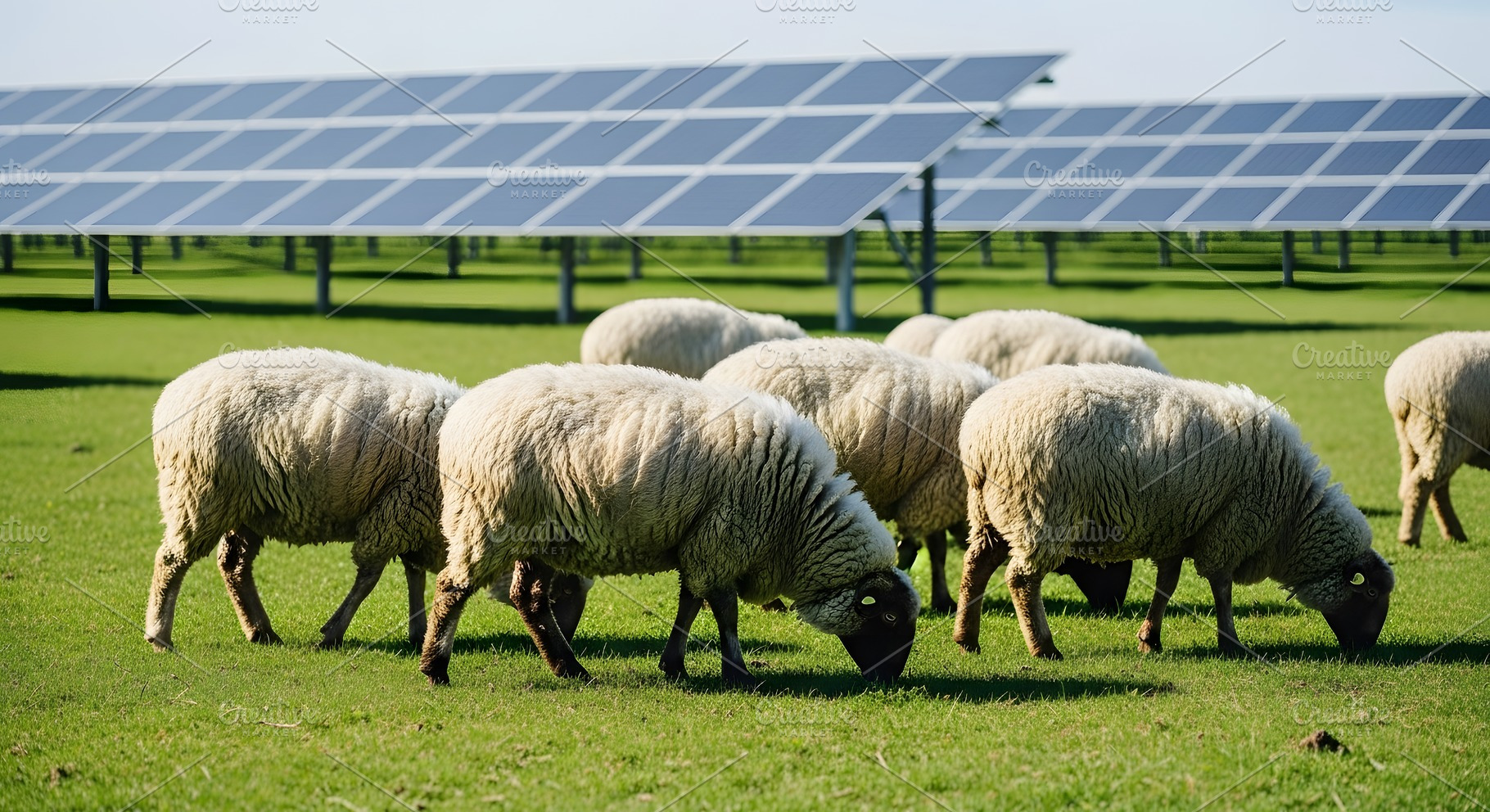Sheep grazing in sunny day, a Photo by zahidhossainalif