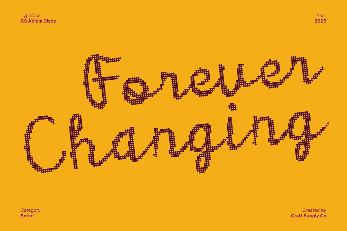 CS Abiola Disco, a Script Font by Craft Supply Co. (Photo 2 of 8)