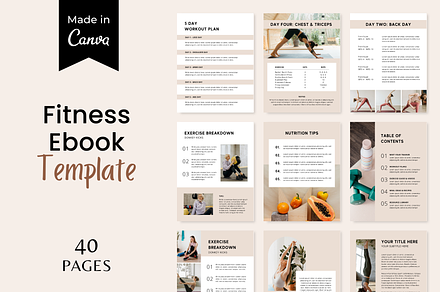 Fitness Ebook Template, a Magazine Template by ShopRShop