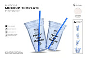 Plastic Cup with Straw Mockup, a Cups & Container Mockup by DesignRushMarket (Thumbnail 1 of 5)