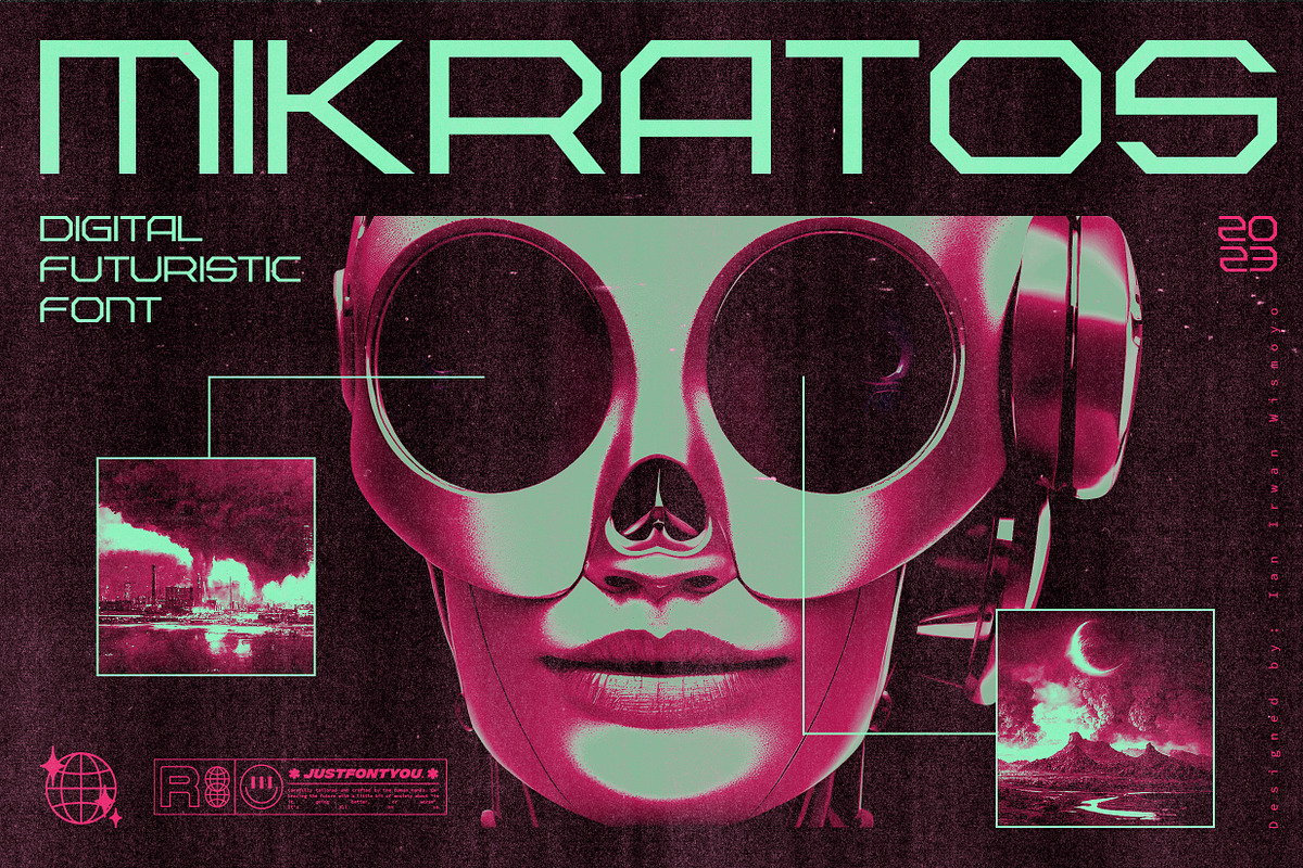 Mikratos - Futuristic Display Fonts, a Sans Serif Font by Ian Irwanwismoyo (Photo 1 of 8)