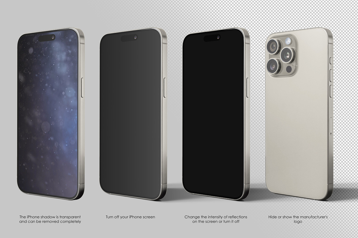 iPhone 15 Pro Max Mockup 6K, an iPhone Mockup by Zabiegala MP (Photo 8 of 24)