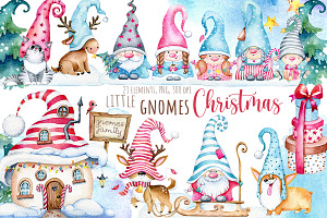 Cute Christmas Gnomes Clipart