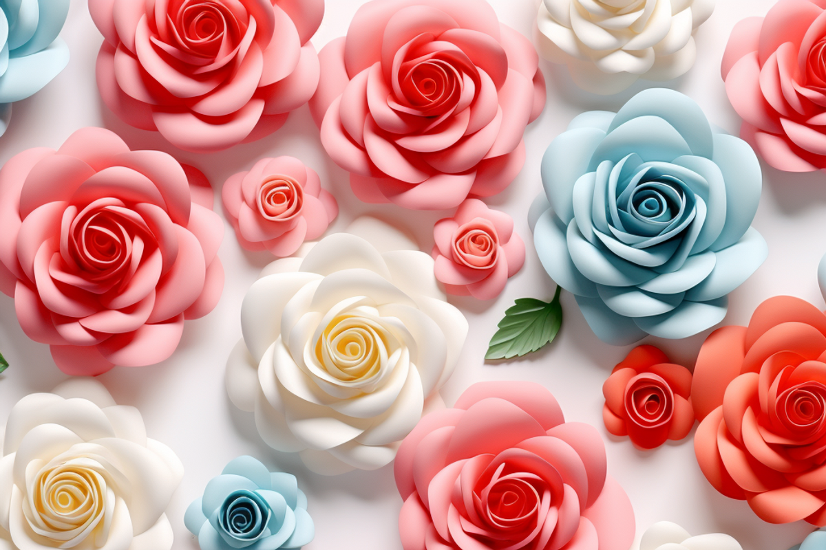 3D Wedding Roses, a Pattern Graphic by Printable Treasure (Photo 2 of 5)