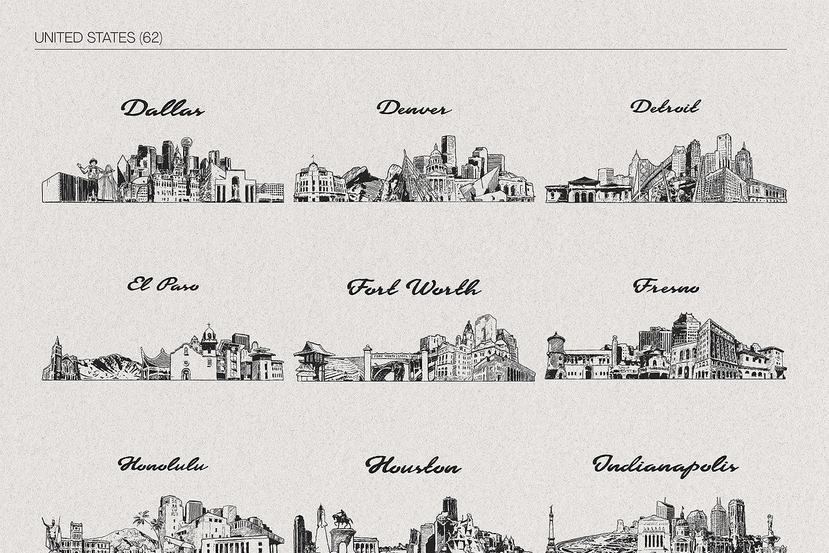 Hand Drawn City & Country Skylines, a Work Illustration by TheMountBirdStudio (Photo 12 of 20)