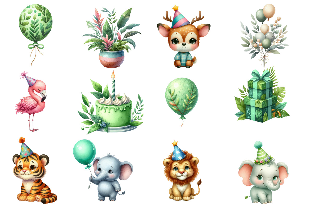 Safari Birthday Clipart, an Illustration by Designworld (Photo 4 of 6)