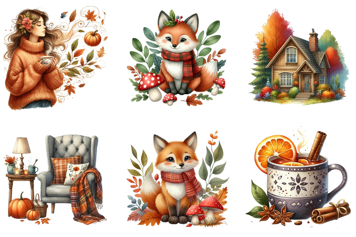 Fall Autumn Sublimation Clipart, an Illustration by DreamArtGraphic (Photo 2 of 5)