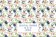 Blush and Blue Watercolor Flowers, an Illustration by Graphic Blue Bird (Thumbnail 6 of 9)