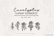 5 Eucalyptus Clipart Elements, a Decorative Illustration by Sketchbook Designs (Thumbnail 1 of 4)