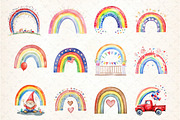 Watercolor Rainbow 4th of July, an Illustration by DreamCafeArt (Thumbnail 2 of 5)