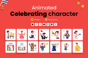 Animated People Celebrating, a Duotone Icon by Prosymbols