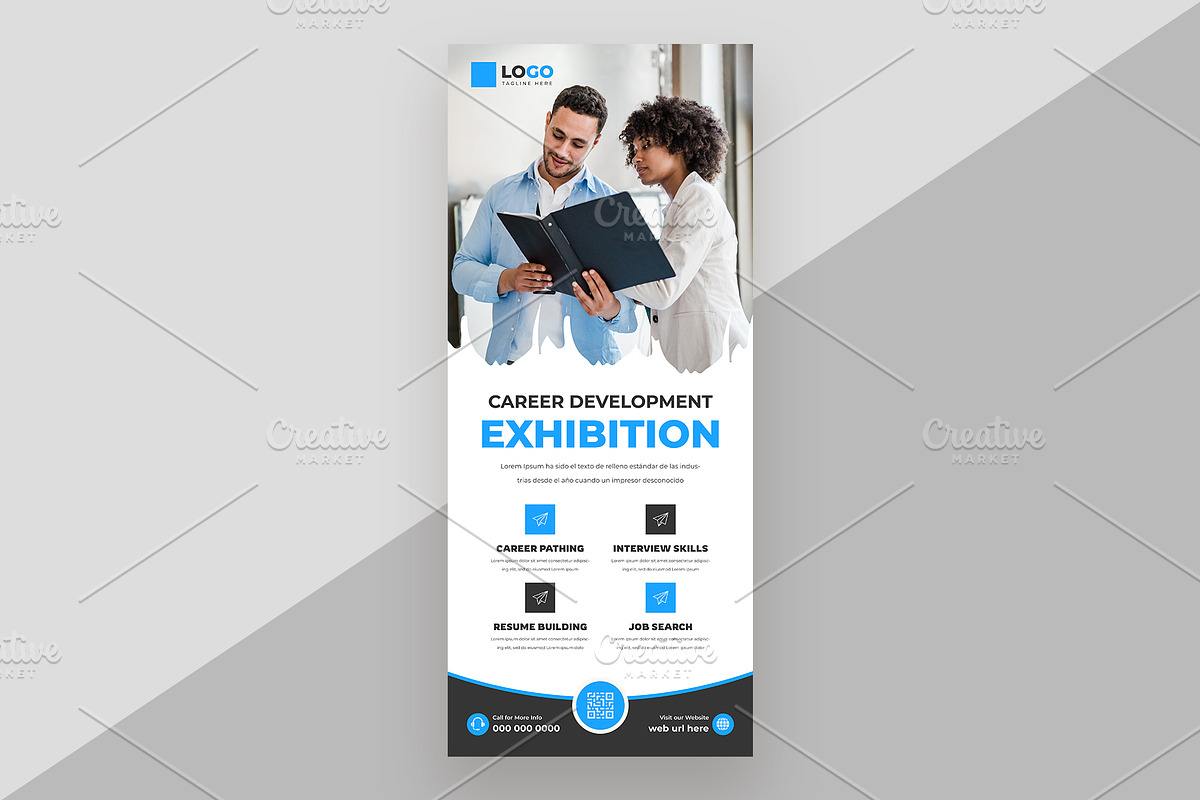 Career Fair Roll Up Standee Banner, a Stationery Template by Designgrove (Photo 3 of 3)