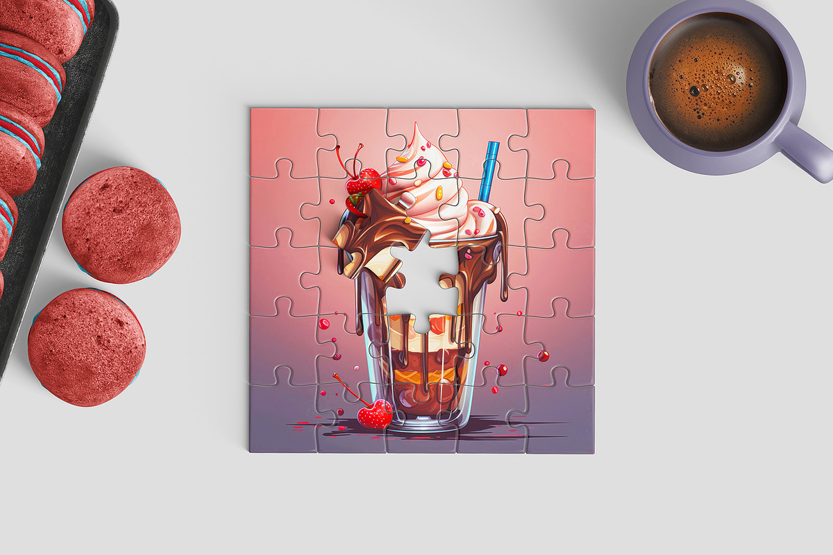 Jigsaw Puzzle Mockup 6 PSD 5x5pieces, a Merchandise Mockup by GraphicVil (Photo 9 of 9)