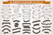 46 Ribbon Banners Silhouettes Vector, an Object Graphic by Digiselector Design Goods (Thumbnail 1 of 3)
