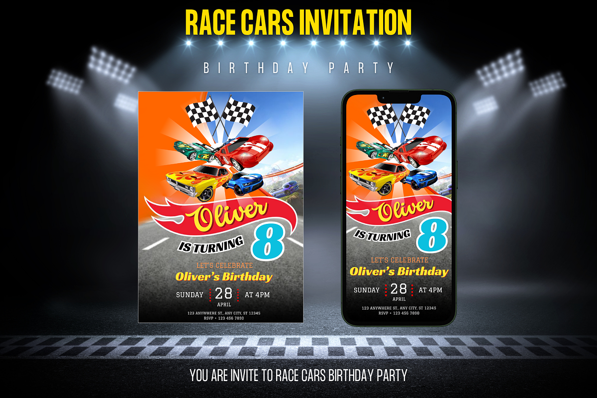Hot Wheels Birthday Invitation, an Invitation Template by Earth5168 (Photo 2 of 9)