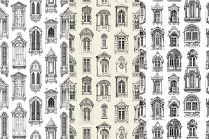 8 Victorian Window Seamless Patterns