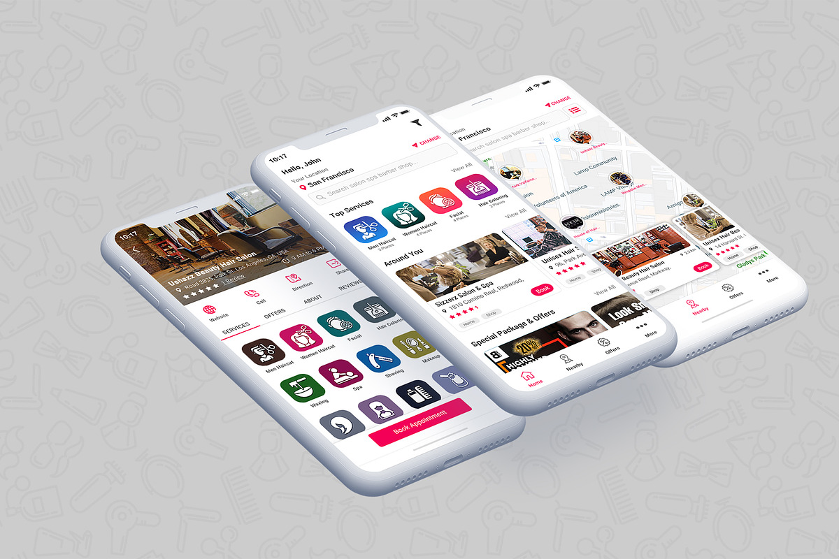 Beauty Salons and Spa App UI Kit, a Templates & Theme by App Innovation (Photo 5 of 6)
