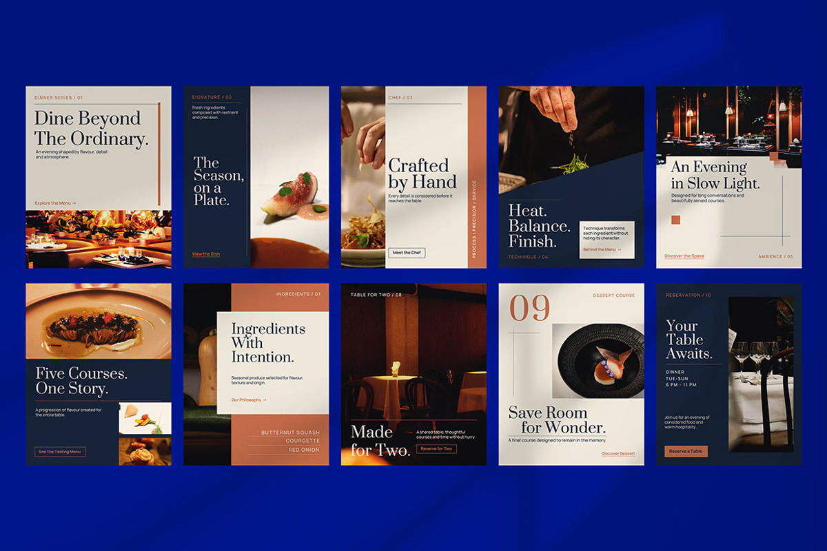 Fine Dining Instagram Post Pack, a Social Media Template by Pitchlook.Studio (Photo 2 of 3)