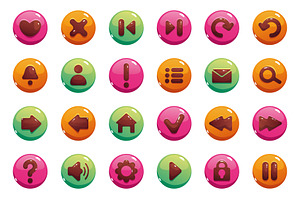 Candy sweet glossy game ui button, a Templates & Theme by PrettyVectors