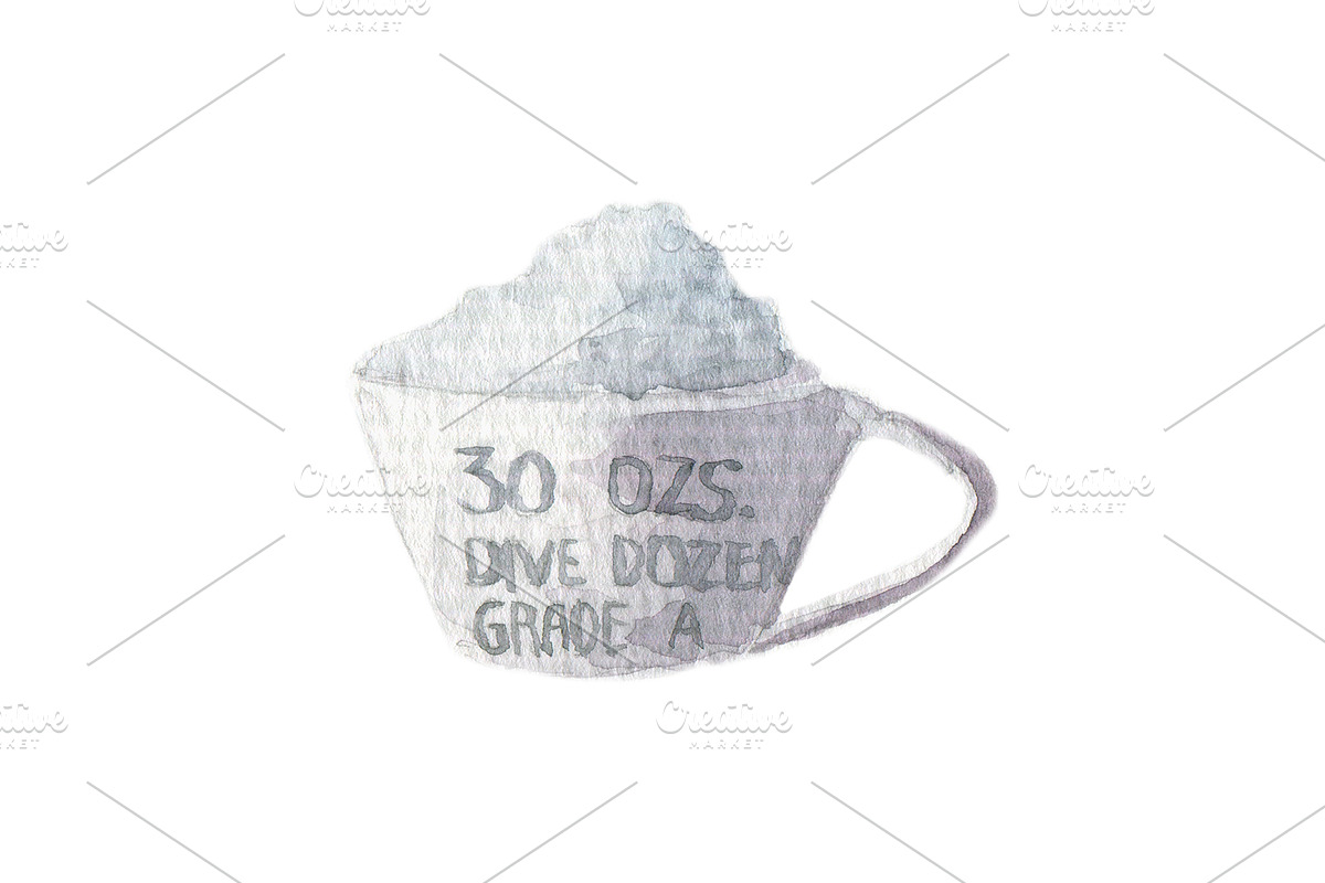 Kitchenware set in watercolor, an Illustration by My watercolor shop (Photo 4 of 6)