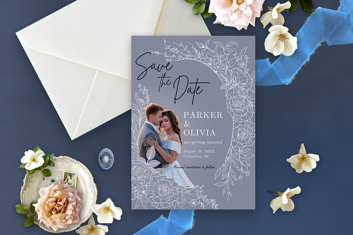 Rose Save the Date Template, an Invitation Template by Shwet Art (Photo 4 of 7)