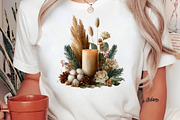 Watercolor Boho Christmas Clipart, a Seasonal Illustration by Black Bird Studio (Thumbnail 4 of 7)