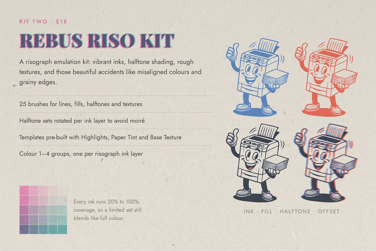 Riso & Print Mega Bundle, a Brush Add-On by Rebus Illustration (Photo 5 of 7)