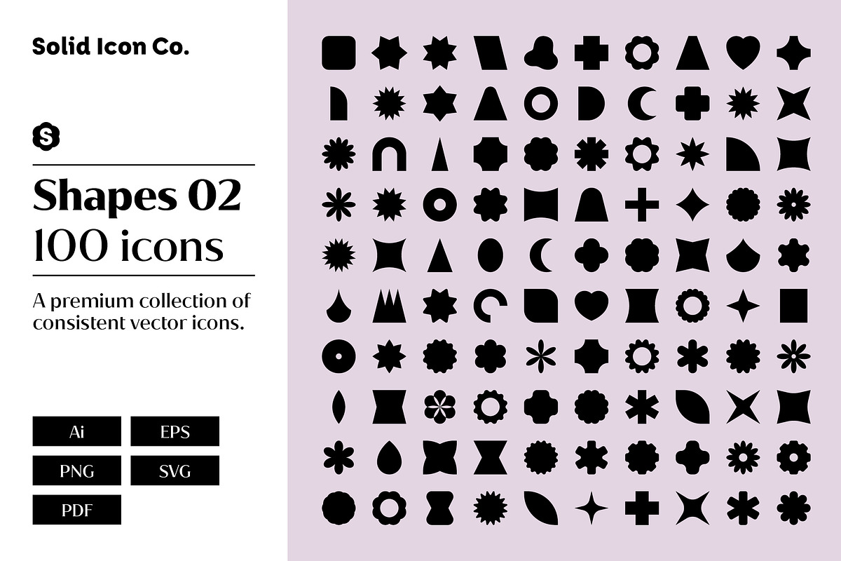 Shapes 02 Icons, a Solid Icon by Solid Icon Co (Photo 1 of 6)