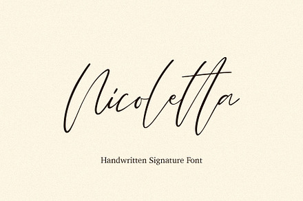 Nicoletta handwritten signature font