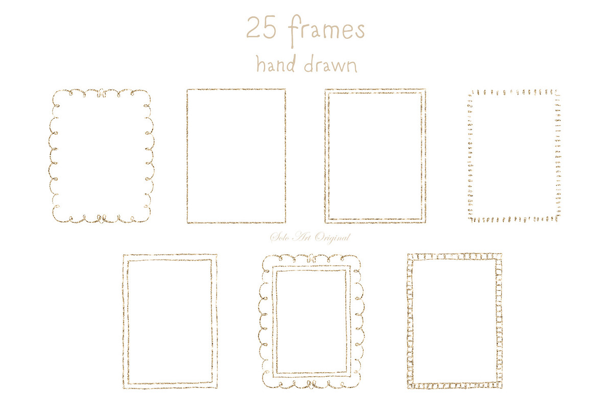 Whimsical Gold Frames Hand drawn, a Graphic by Solo Art Original (Photo 4 of 14)