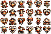 Funny Peeking Valentine Cow Clipart, an Illustration by designcity5 (Thumbnail 2 of 5)