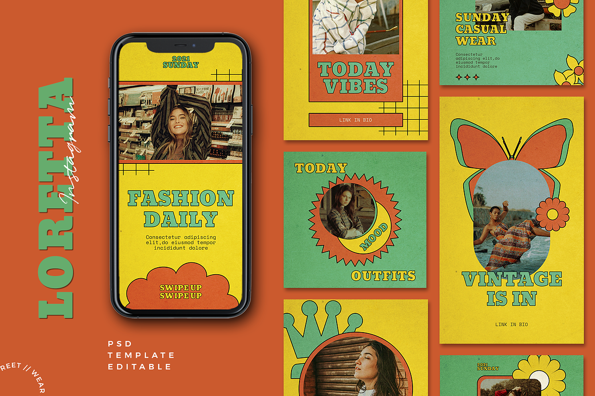 Loretta Instagram Template, a Social Media Template by Creatchees.std (Photo 1 of 5)