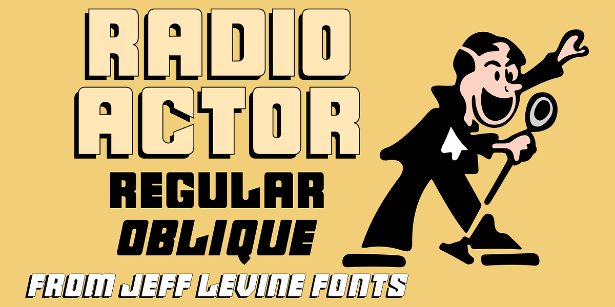 Radio Actor JNL, a Sans Serif Font by Jeff Levine Fonts (Photo 1 of 5)