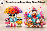 Farm Chicken Mama Baby Clipart, a Seasonal Illustration by CreationArt (Thumbnail 1 of 7)