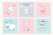 Cute animals collection, a Background Graphic by Irene_Boiko_ART (Thumbnail 4 of 10)