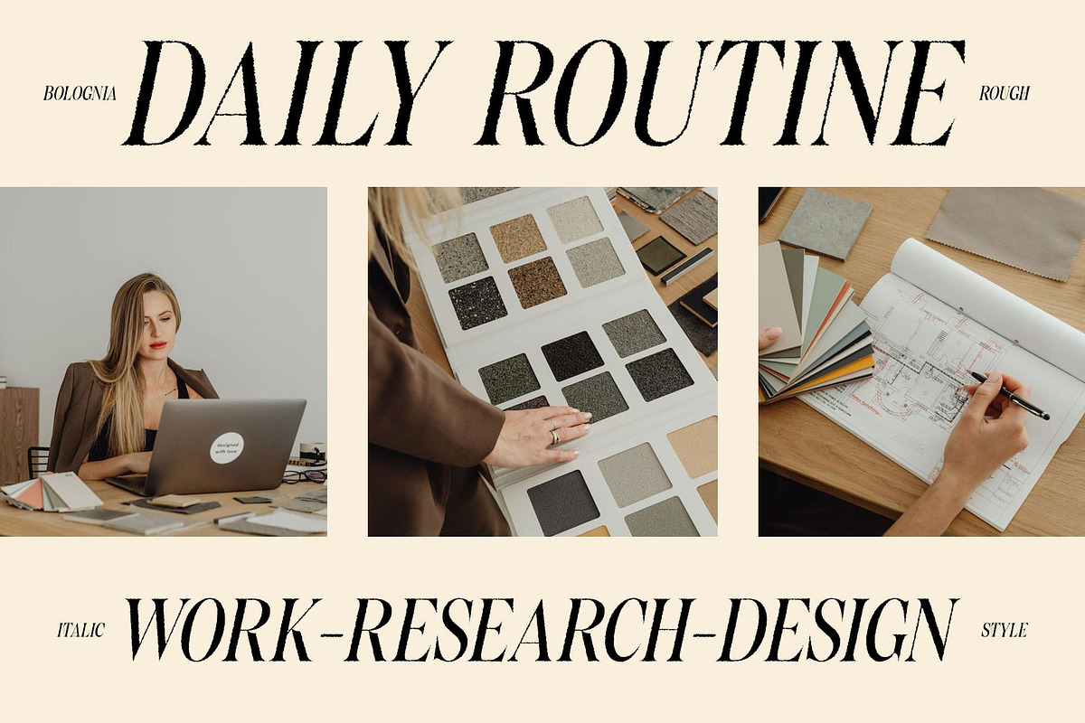 Bolognia Rough, a Serif Font by Craft Supply Co. (Photo 4 of 8)