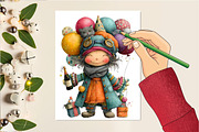 Happy New Year Girl Clipart, an Illustration by DreamCafeArt (Thumbnail 6 of 6)