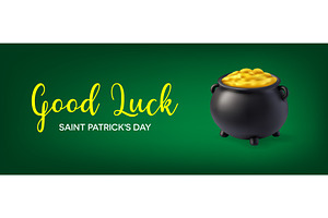 Good Luck text, Saint Patricks Day, an Illustration by GraphiShop