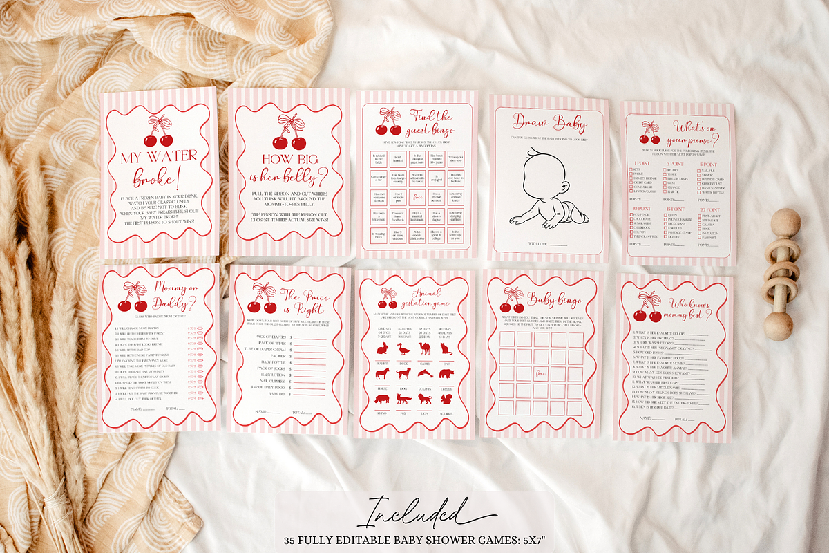 She Is Our Cherry Game Bundle, a Stationery Template by VeliusCreativeStudio (Photo 2 of 6)