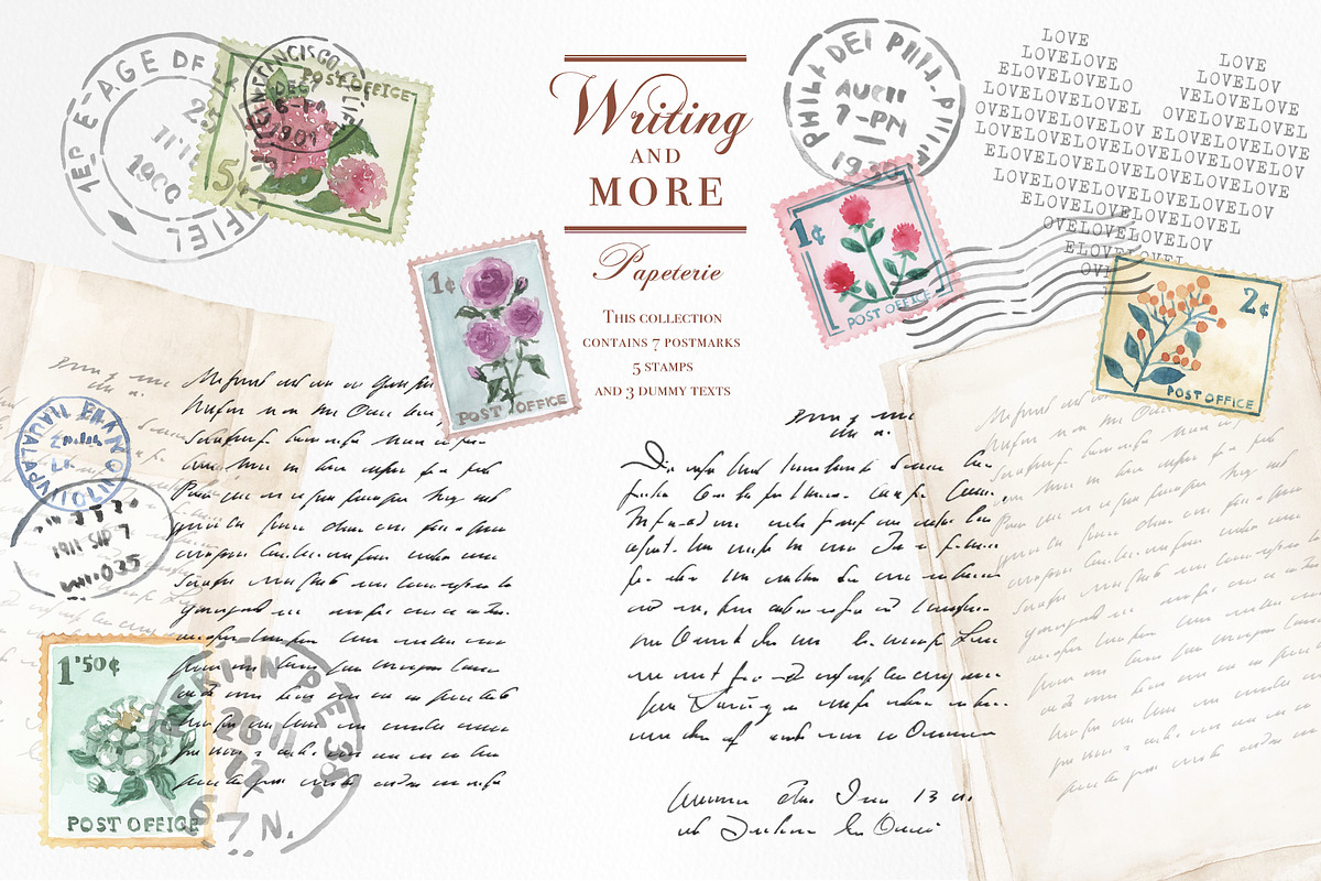 Watercolor Writing elements & more, a Work Illustration by beehouse studio (Photo 6 of 8)