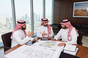 Saudi Business Team Working Together