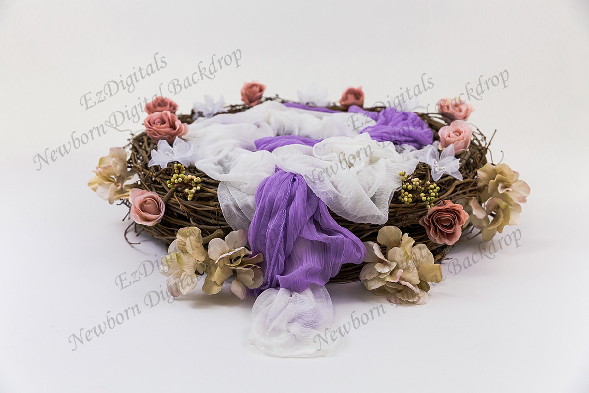 Newborn Digital Backdrop Rose Nest, a Layer Style Add-On by EzDigitals (Photo 2 of 2)