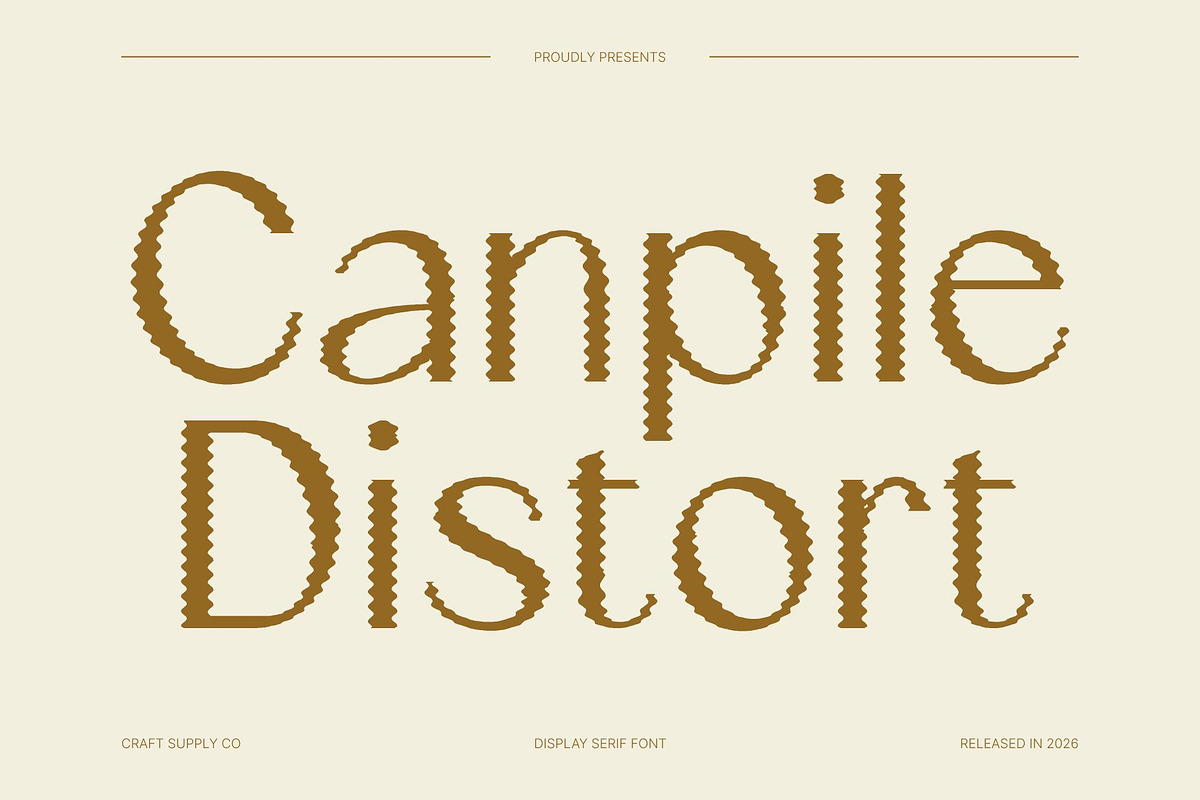Canpile Distort, a Sans Serif Font by Craft Supply Co. (Photo 1 of 8)