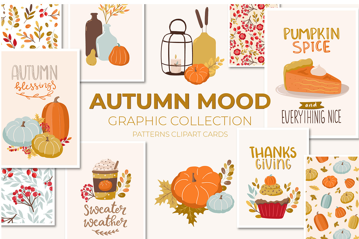 Graphic Bundle clipart & pattern, a Background Graphic by Cozy pattern shop (Photo 10 of 37)