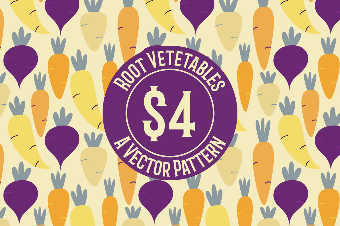 Root Vegetables Repeat Patterns, a Pattern Graphic by K McCormack Designs